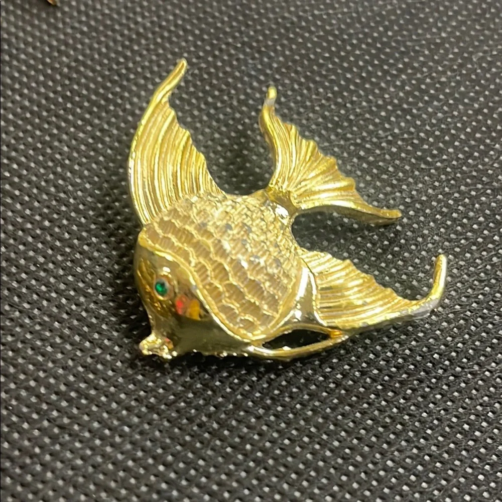 Gold Fish-Shaped Brooch